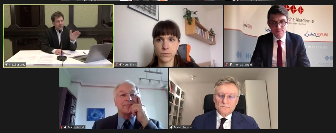 Doc. Spurný, Dr. Arnold (Katholische Akademie), Dr. Pehe (Ústav pro soudobé dějiny AV), Patzelt MdB, Dr. Prawda